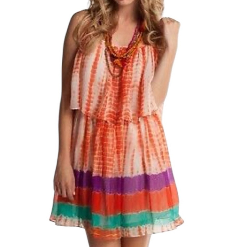 Monique Leshman tie dye ruffle dress